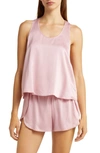 Lunya Racerback Washable Silk Short Pajamas In Serene Pink