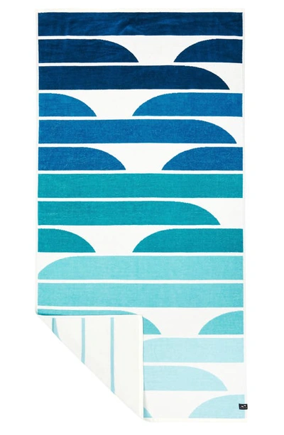 Slowtide Swell Premium Woven Quick Dry Beach Towel In Blue Tones