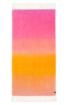 Slowtide Daiquiri Fringe Quick Dry Beach Towel In Coral/ Pink/ Red Tones