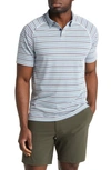 Rhone Delta Stripe Piqué Polo In Navy/ Green Stripe