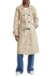 APPARIS DOUBLE BREASTED FAUX LEATHER TRENCH COAT