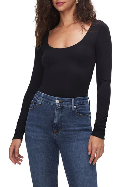 Good American Scoop Neck Bodysuit In Black001