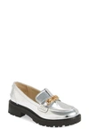 Sam Edelman Laurs Kids Lug Sole Loafer Soft Silver In Silver