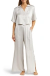 Lunya High Waist Washable Silk Pajamas In Cloud