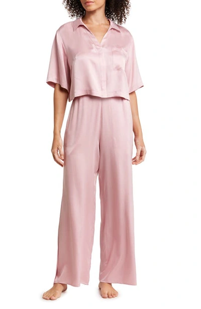 Lunya High Waist Washable Silk Pajamas In Serene Pink