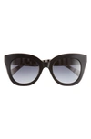 Kate Spade Belah 50mm Gradient Round Sunglasses In Black Pattern White/ Grey