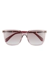 Rag & Bone 55mm Polarized Gradient Rectangle Sunglasses In Grey/ Brown Gray Grad