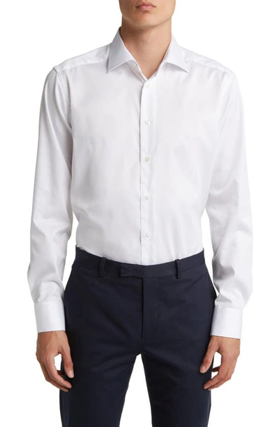 Eton Contemporary Fit Twill Dress Shirt In Natural