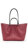 Allsaints Small Allington Tote In Winter Orchid Red