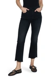 Pistola Lennon Raw Hem High Waist Crop Bootcut Jeans In Vintage Black