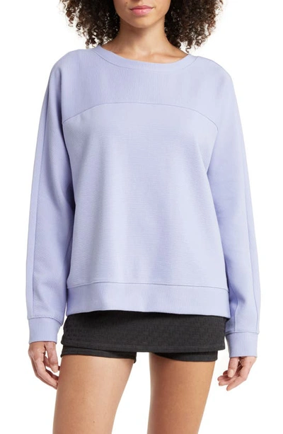 Zella Anya Ottoman Knit Pullover In Blue Thistle