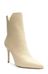 Schutz Mikki Leather Pointed-toe Booties In Eggshell
