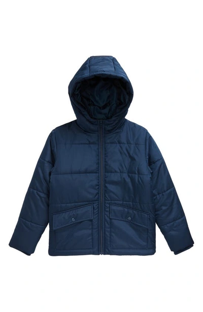 Nordstrom Kids' Hooded Puffer Jacket In Navy