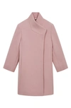 Reiss Kia Funnel-neck Wool-blend Coat 4-14 Years In Pink