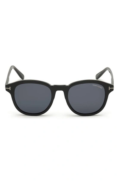 Tom Ford Jameson 52mm Round Sunglasses In Grey
