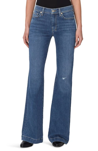 7 For All Mankind Dojo Tailorless Flare Leg Jeans In Opp Norton Blue