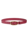 Treasure & Bond Oval Buckle Leather Belt In Burgundy