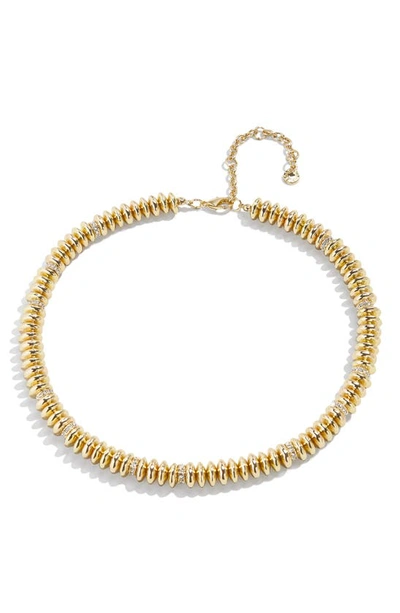 Baublebar Beaded Pavé Necklace In Clear/yellow Gold