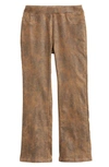 Tractr Kids' Pull-on Crop Flare Pants In Brown