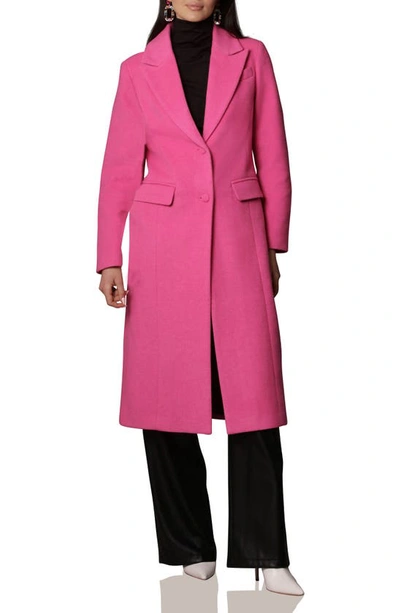 Avec Les Filles Longline Coat In Fuschia