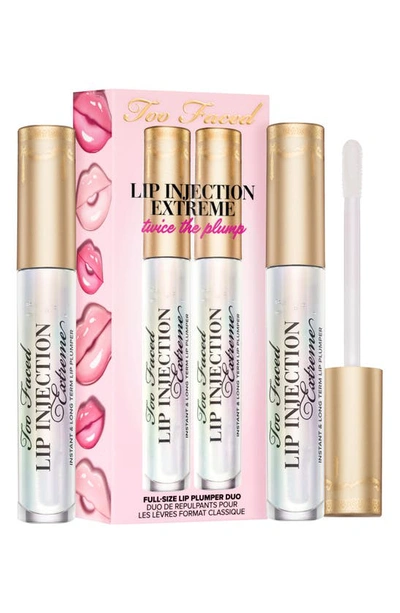 Too Faced Lip Injection Extreme Twice The Plump Lip Gloss Duo (nordstrom Exclusive) $58 Value In Clear