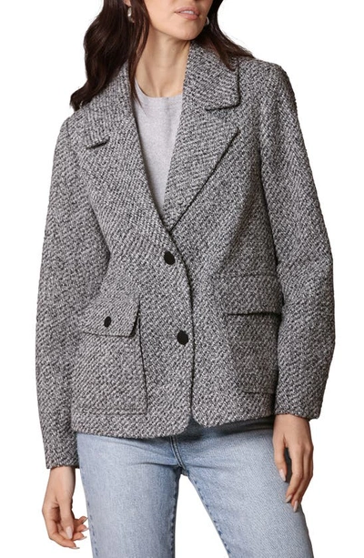 Avec Les Filles Cocoon Relaxed Fit Tweed Blazer In Salt/ Pepper