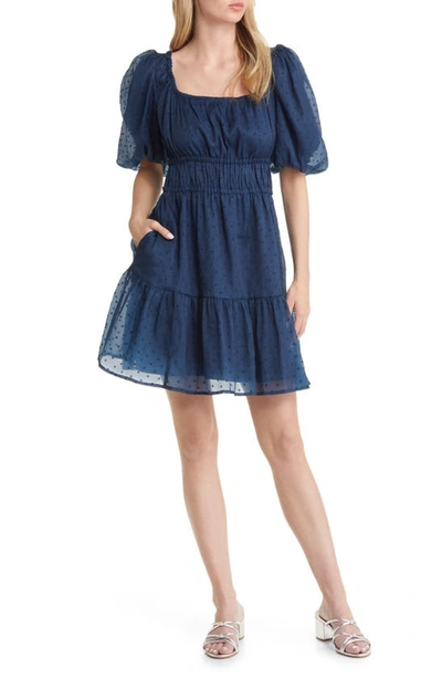 Chelsea28 Puff Sleeve Minidress In Blue Blur