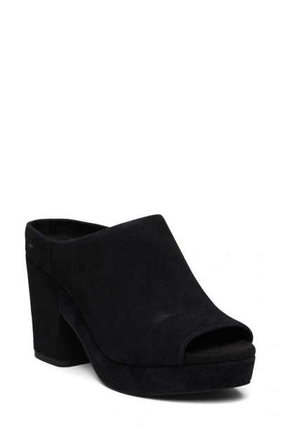 Toms Florence Platform Sandal In Black Suede