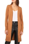 Halogen Open Front Longline Cardigan In Desert Camel