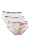 Calvin Klein Kids' 3-pack Hipster Briefs In Tie/ Pearl/ Beige