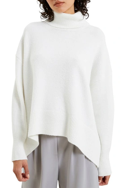 French Connection Vhari Turtleneck Sweater In Winter White