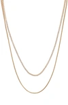 Nordstrom Layered Necklace In Clear- Gold