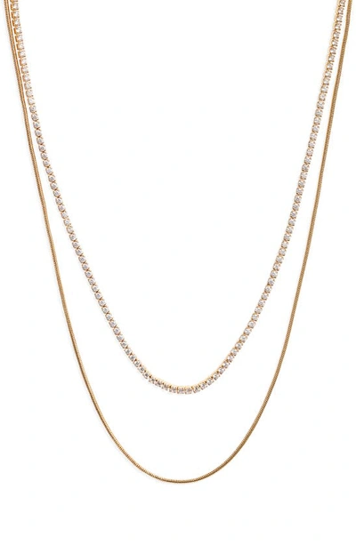 Nordstrom Layered Necklace In Clear- Gold