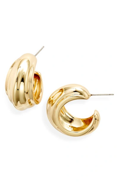 Nordstrom Ridged Hoop Earrings In Gold