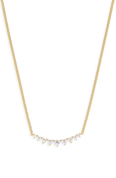 Nordstrom Cubic Zirconia Curb Chain Necklace In Clear- Gold