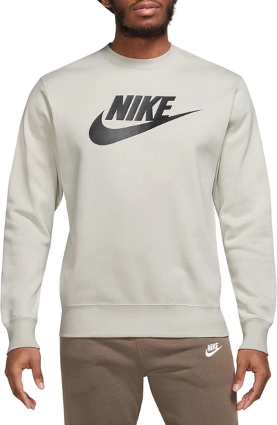 Nike Fleece Graphic Pullover Sweatshirt In Grey