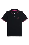 Psycho Bunny Kids' Tipped Piqué Polo In Black