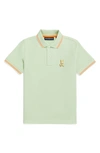 Psycho Bunny Kids' Tipped Piqué Polo In Patina Green