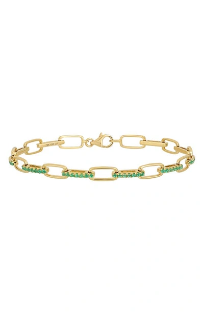 Bony Levy El Mar Emerald Chain Bracelet In 18k Yellow Gold