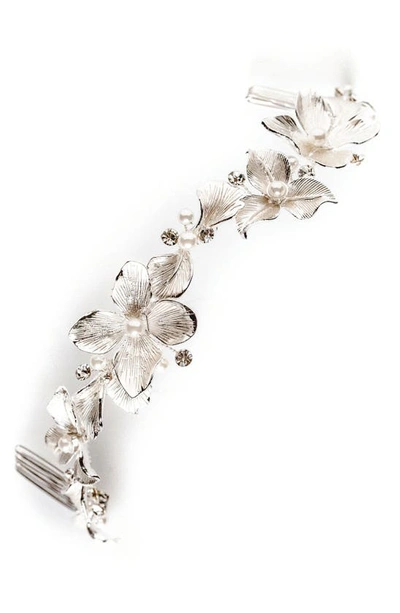 Brides And Hairpins Noemie Crown Halo Comb In Silver