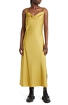 Allsaints Hadley Satin Slipdress In Metallic Rich Gold