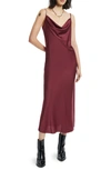 Allsaints Hadley Satin Slipdress In Red