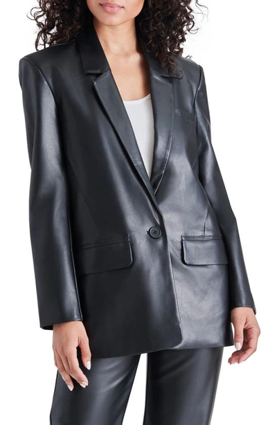 Steve Madden Audrey Faux Leather Blazer In Black