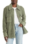 Faherty Holden High Pile Fleece Jacket In Olive