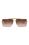 Versace 60mm Gradient Rectangular Sunglasses In Brown Grad