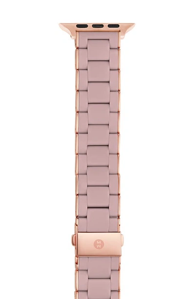 Michele Women's Apple Watch Rose-goldtone Stainless Steel & Silicone Bracelet Strap/38/40/41 & 42/44/45/49mm In Pink