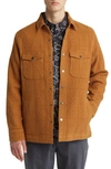 Treasure & Bond Jacquard Cotton Snap-up Shirt Jacket In Brown Rubber