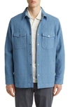 Treasure & Bond Jacquard Cotton Snap-up Shirt Jacket In Blue Captain