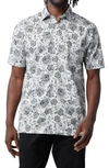 Good Man Brand Big On-point Short Sleeve Organic Cotton Button-up Shirt In White Tapestry Floral