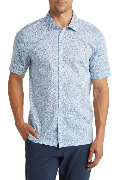 Good Man Brand Big On-point Short Sleeve Organic Cotton Button-up Shirt In Indi